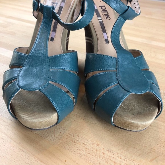 Steel Blue Wedge Sandals (worn twice!) - Picture 4 of 8
